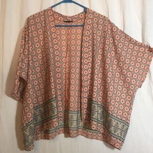 Jella Couture Mid‎ Length Boho Print Kimono